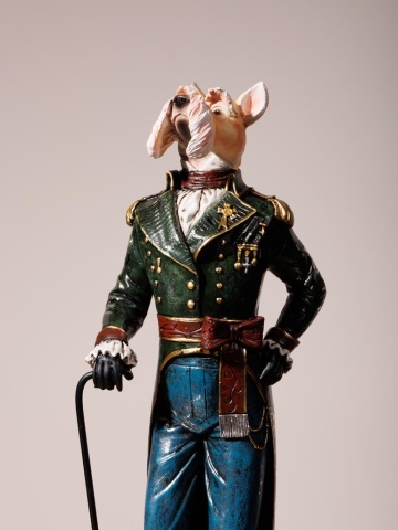 Statuie decorativă câine din rășină, H47 cm, "Dogmodore" - Img 7