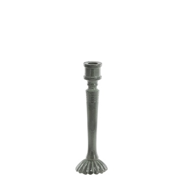 Suport de lumanare, verde, din aluminiu, H14cm, Chamber