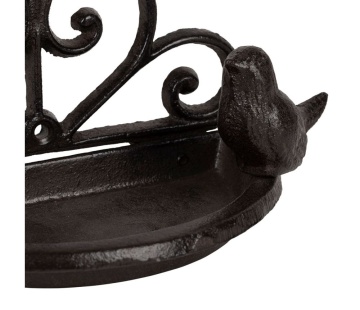 Suport de perete din fonta pentru hranire pasari, negru, H17.5 cm, Fauvette Brown - Img 4