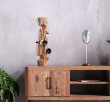 Suport de sticle din lemn de tec reciclat "Wild Wine " - Img 2