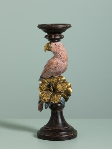 Suport lumanare din polirășină, „Pink Parrot” - Img 6