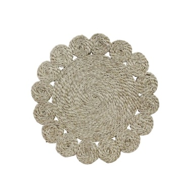 Suport pentru vase calde din iută artizanală, împletit manual, alb-natur, formă rotundă, 20 cm, „Martina"