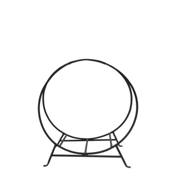 Suport rotund pentru depozitare lemne, finisaj cărbune antichizat, H50 x L50 x A33 cm