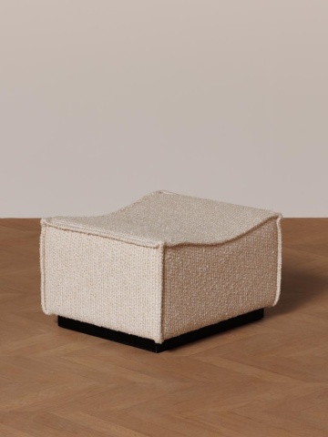 Taburet bej, din material textil, Sofa Garry - Img 3