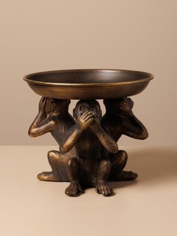 Tavita decorativa, din rasina, Monkeys - Img 2