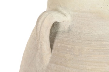 Vas decorativ amforă din teracotă artizanală, finisaj craft alb-crem, cu 2 anse, 55×55×96 cm, „Jerba" - Img 2