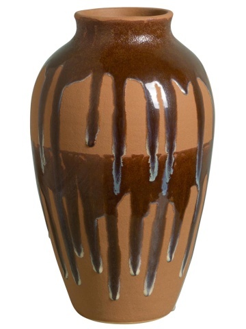 Vas decorativ din ceramica glazurata , H33cm , "Dripping Glaze"