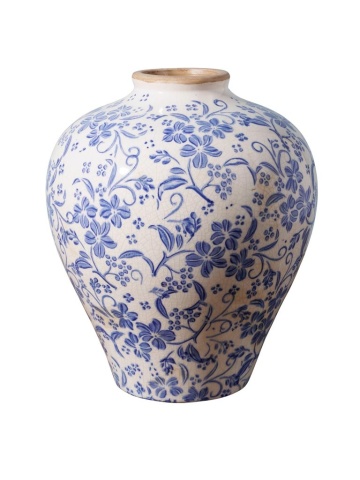 Vaza decorativa cu motive florale din ceramica D23cm Bucolic