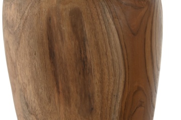 Vază decorativă, stil natural rustic, culoare natur, din lemn de tec, „Teak” - Img 4