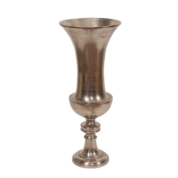 Vază din aluminiu, argintiu, finisaj nichelat, 58 x 24 cm, „Delphine”