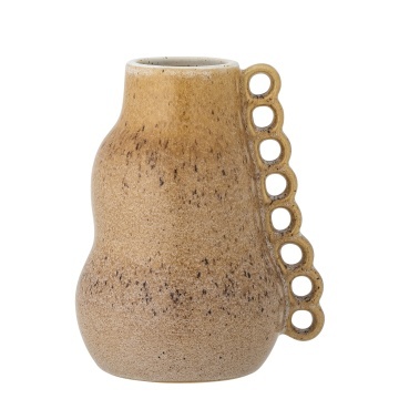 Vază din ceramică artizanală, maro, cu bucle aplicate manual, finisaj cu glazură reactivă, 23 x 19 cm, „Souri” - Img 3