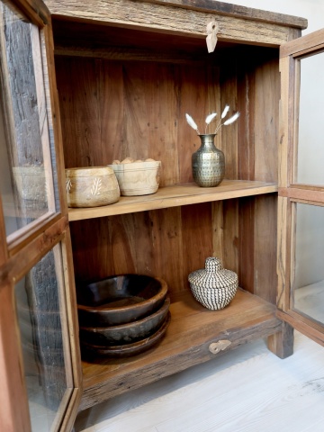 Vitrina din lemn reciclat, cu aspect vintage, Grimaud - Img 5