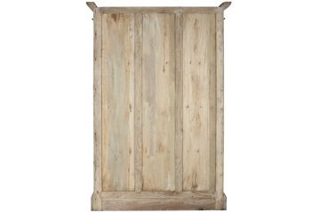 Vitrină rustică din lemn reciclat, natur, cu 2 uși vitrate, 3 rafturi și console sculptate, 209 x 130 x 55 cm, „Pastel” - Img 3