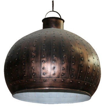 Abajur din metal, gri deschis, finisaj patinat, 60 x 60 cm, „Montargis”