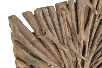 Aplică de perete din lemn de tec lucrat manual, natur, 130 x 50 x 10 cm, „Doullens” - Img 5