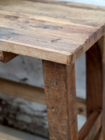Bancă din lemn reciclat, design rustic, Grimaud - Img 5