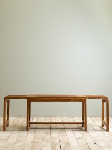 Bancă extensibilă din lemn de acacia, natur, 46 x 88–148 x 35 cm, „Extendable” - Img 3