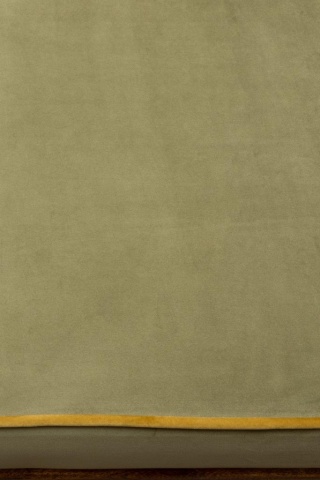 Bancă tapițată din catifea verde și lemn de mango maro, cu brațe, 51 x 136 x 56 cm, „Farrow” - Img 8