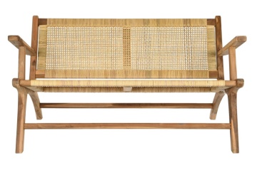 Bancheta din lemn de tec si rattan," Tequra"