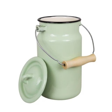 Bidon de lapte mic vintage din email, verde, Ø14,5×H20 cm, 2L, „Emil's Enamel Green" - Img 2