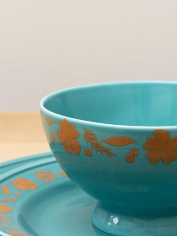 Bol din ceramica, D13.5cm, Flower - Img 4