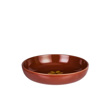 Bol din ceramică pictată manual cu motive florale folk, D19×H5 cm, „Aya" - Img 3