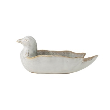 Bol vintage decorativ din ceramică antichizata 13,5x8,5x6 cm, „Chirp"