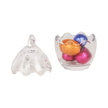 Borcan din sticlă, transparent, cu capac găină, Ø 6x9 cm - Img 4