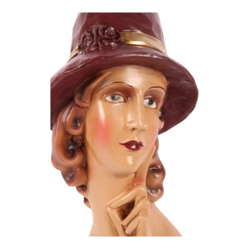 Bust decorativ din polirășină, maro, 44,5 x 20 x 12 cm, „Clio” - Img 3