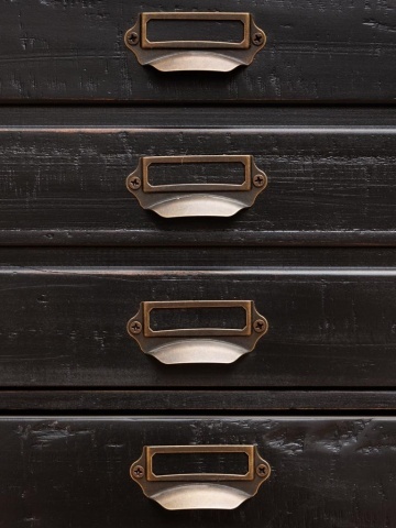 Cabinet din lemn masiv, 6 sertare, aspect rustic, Voltaire - Img 6
