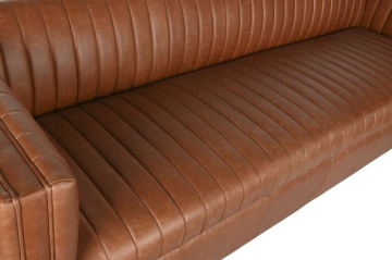 Canapea 4 locuri din piele naturala " Cognac " - Img 5