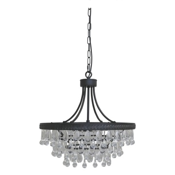 Candelabru din sticlă, cu piese în formă de picătură, 6 surse de lumină, "Versailles"