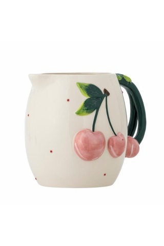 Carafă din ceramică cu cireșe sculptate, D15,5×H16 cm, roz, „Berrie" - Img 3