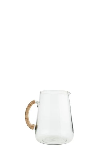 Carafă din sticlă cu mâner din bambus, D17×H22 cm, 3 L, „Bamboo Jug"