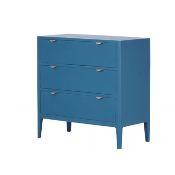 Comoda albastru, din lemn de pin, cu 3 sertare, Ernest - Img 2
