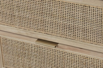 Comodă inaltă natur , din lemn de molid si rattan "Solara" - Img 7