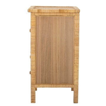 Comodă natur din lemn masiv și rattan, cu 2 sertare și ușă, „Lorris", 45 x 36 x 67 cm - Img 6