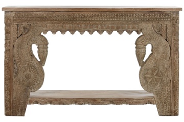 Consolă din lemn masiv de tec și mango sculptată manual," Imperial"