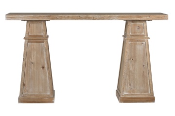 Consolă din lemn, natur, finisaj patinat, 90,5 x 160 x 40 cm, „Auray”