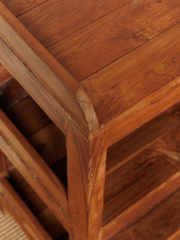 Consolă din lemn reciclat cu 3 rafturi, stil rustic, „Tridon” - Img 4