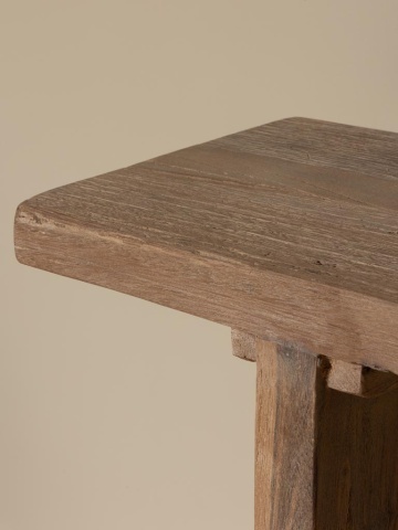 Consolă din lemn reciclat, natur, finisaj vintage, 153×36×78 cm, „Rustor" - Img 5