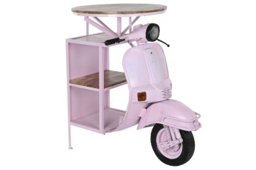 Consola motocicleta din lemn de mango si metal " Pink Pal "