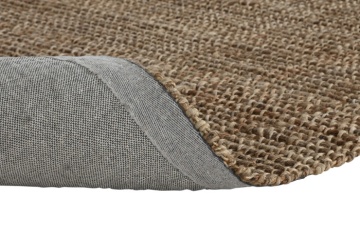Covor din iută împletit manual, antiderapant, maro natural, 160 x 230 cm, 3000 GSM, „Jute Carpet" - Img 5