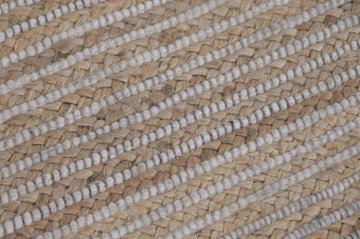 Covor din lână și iută împletit manual, maro natural, 200 x 290 cm, 2200 GSM, „Wool Jute Carpet Natural" - Img 2