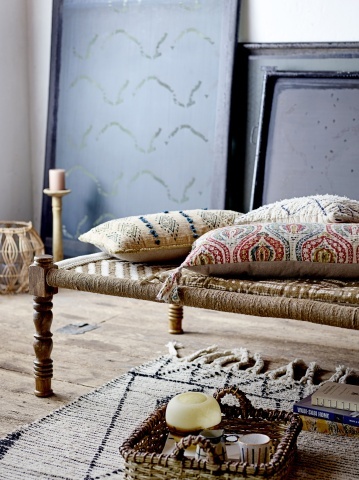 Covor rustic din bumbac cu model țesut, culoare natur, 180×120 cm, „Yuki” - Img 5