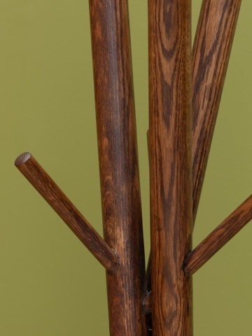 Cuier de podea din lemn de stejar, maro închis, structură din bețe încrucișate, finisaj natural, 174,5 x 46,5 cm, „Bunch” - Img 5