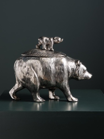 Cutie decorativa din aluminiu, in forma de urs, Bears - Img 2