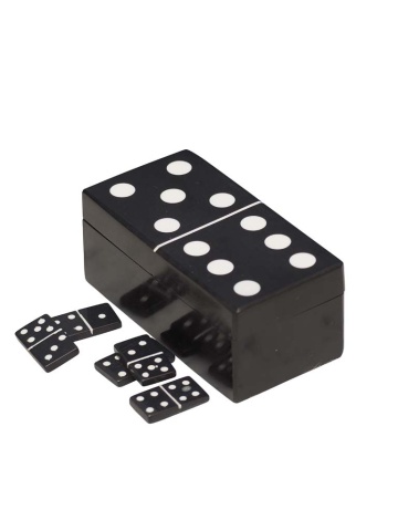 Cutie joc Domino, din rasina, Negru