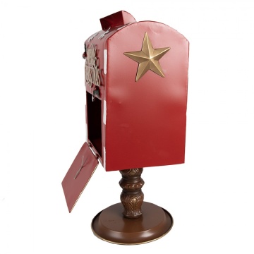 Cutie poștală decorativă vintage din metal, roșu, 27x22xH51 cm - Img 3