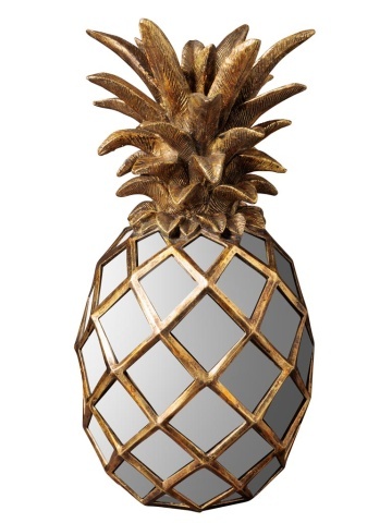 Decoratiune de masa, din oglinzi si polirasina, H34.5 cm, Pineapple